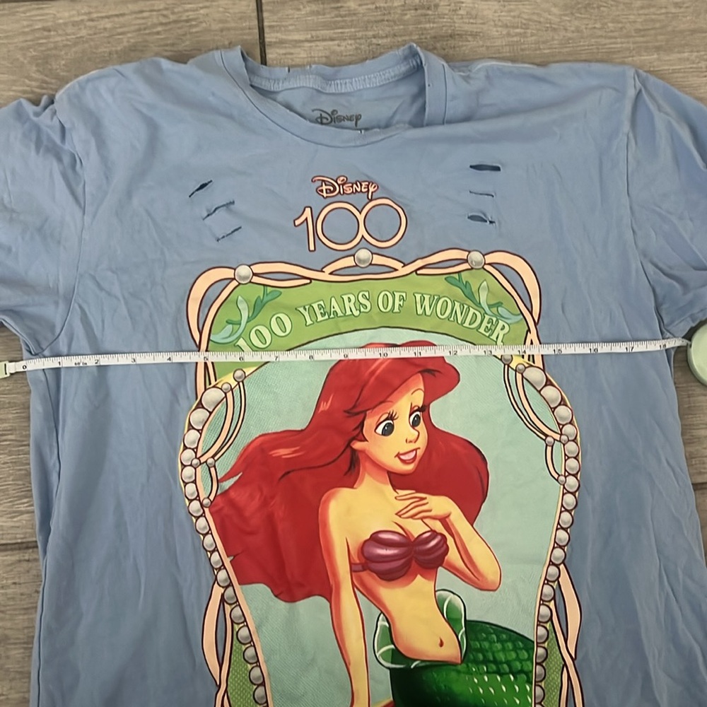 Disney Her Universe 100 year anniversary Little Mermaid Distressed Tee Large - Picture 4 of 6